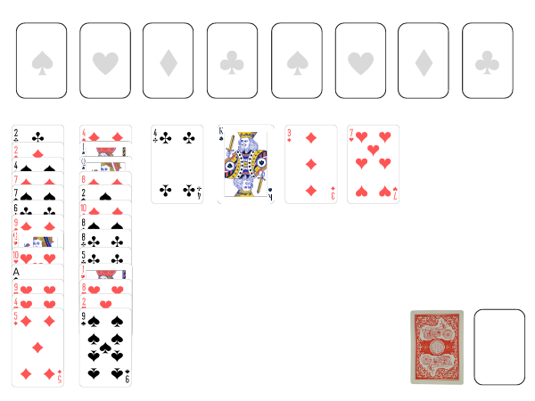 Aces and Kings Solitaire set up: card layout