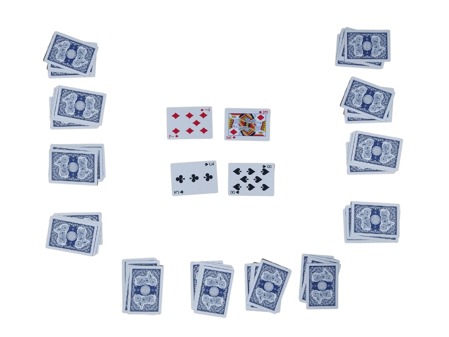 James Bond card game set up: card layout